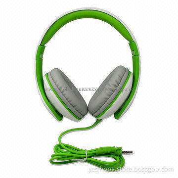 Cheaper Wired Headphones with Mic from China Manufacturer, Single-sided Wire Design